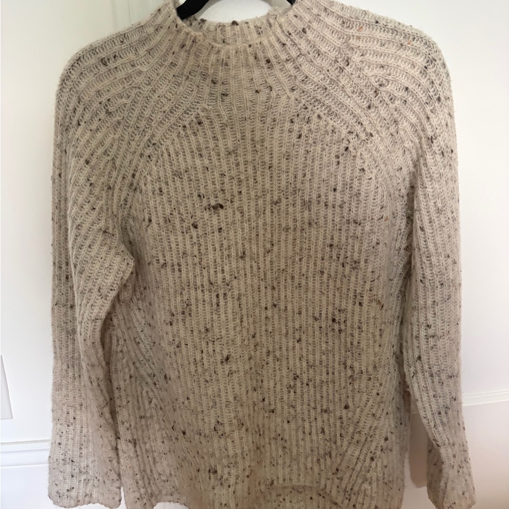Madewell Speckled Cream Turtleneck Sweater